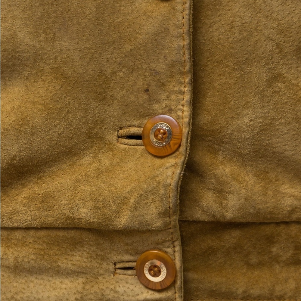 Vintage Shearling beige tan camel Leather Jacket - Picture 6 of 7